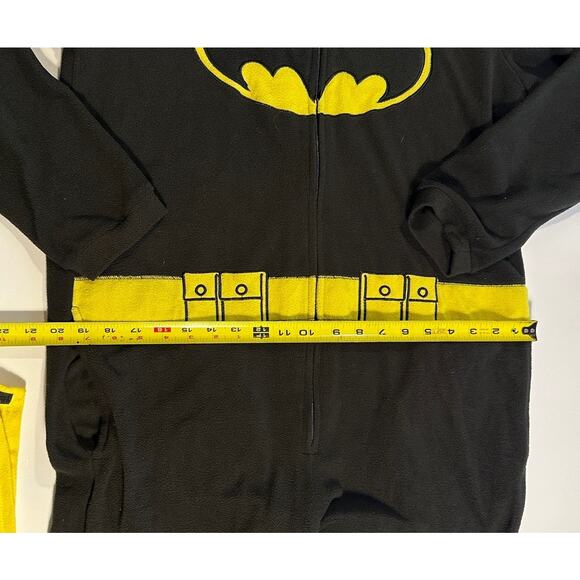 Batman Costume w/ Cape Footless Mens Fleece Pajamas Suit Medium - Picture 7 of 11